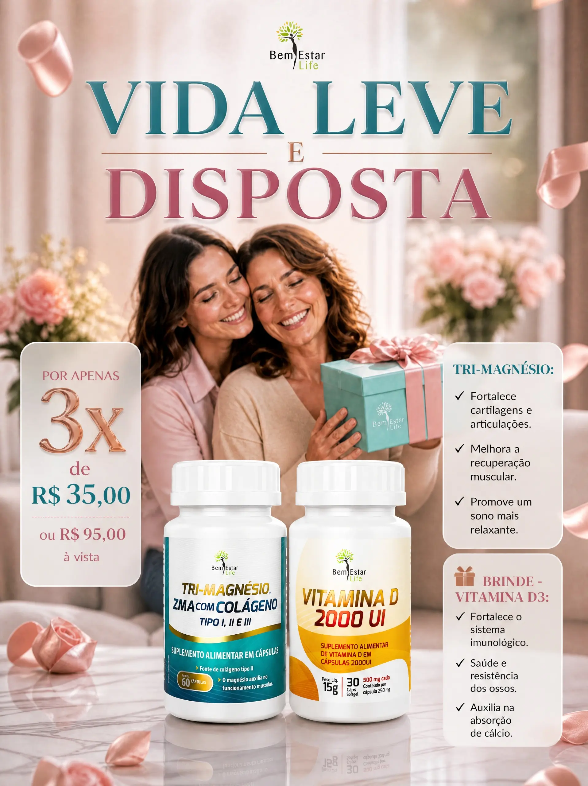 MES DAS MAES-NA COMPRA DO TRI-MAGNESIO COM ZMA- BRINDE VITAMINA D3