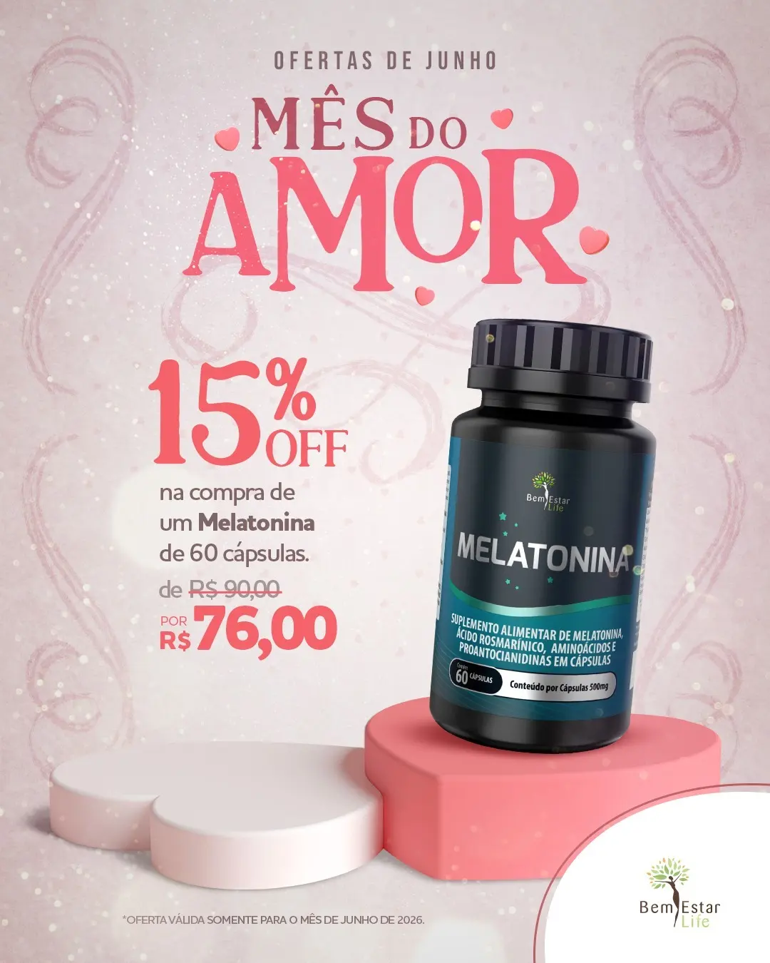OFERTA JUNHO- 15 DE DESCONTO NA COMPRA DA MELATONINA