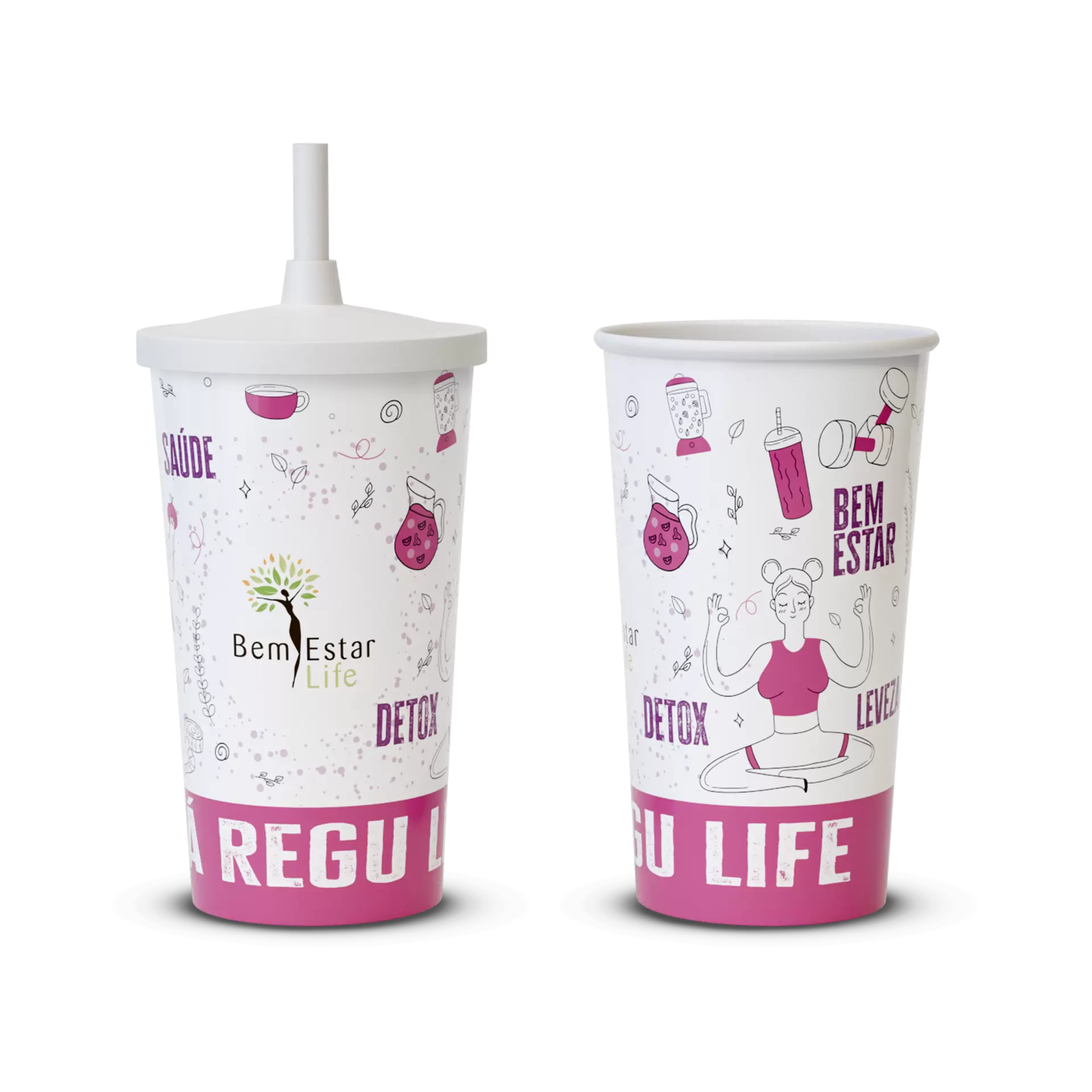 COPO ECOLOGICO COR ROSA 550ML 