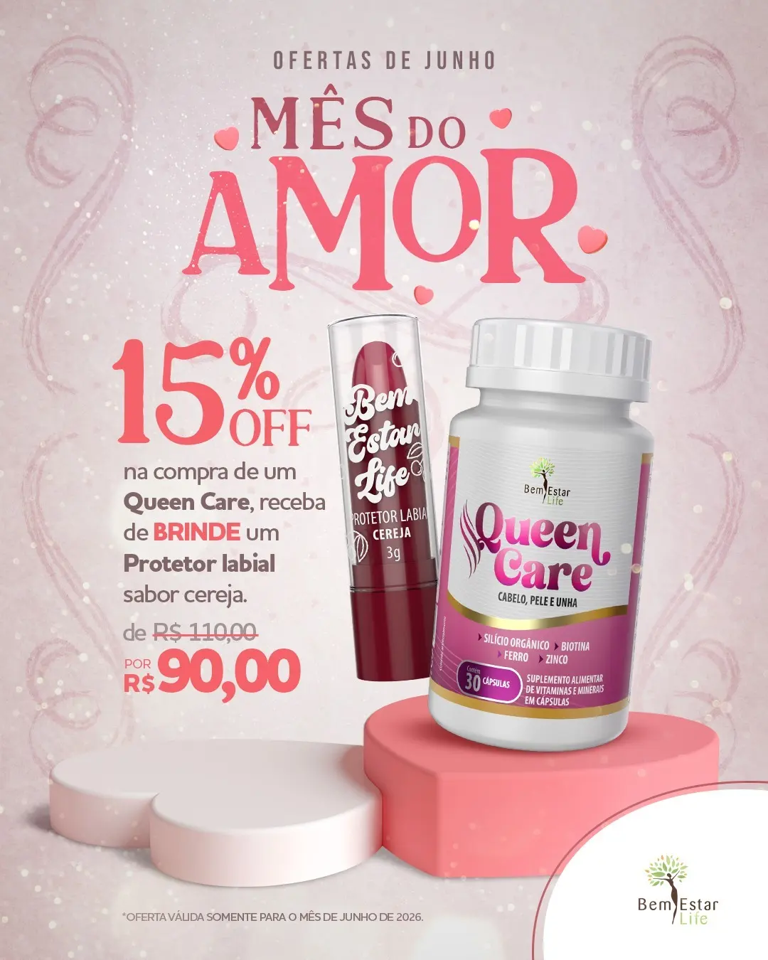OFERTA JUNO-NA COMPRA DA QUEEN CARE- BRINDE PROTETOR LABIAL