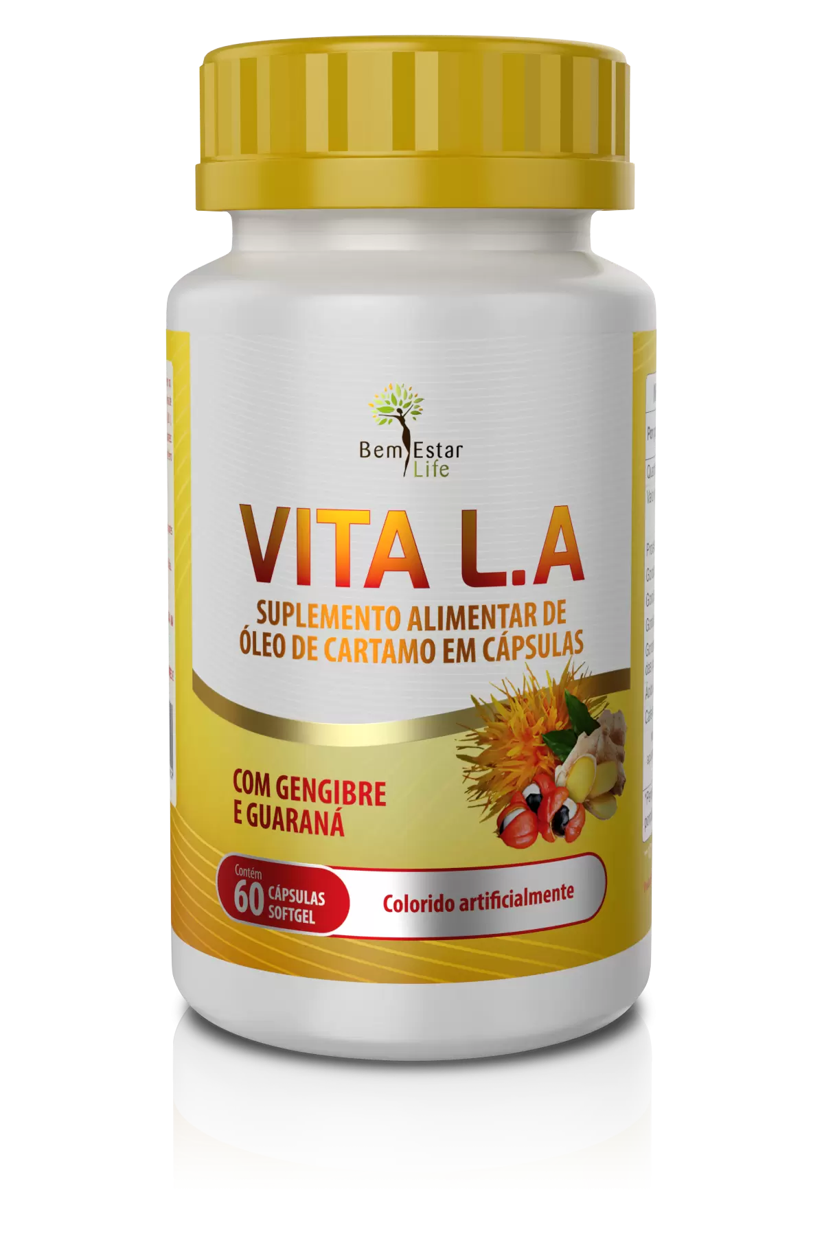 VITA L.A  - Óleo de Cartamo, Gengibre e Guarana - 60 CAPS