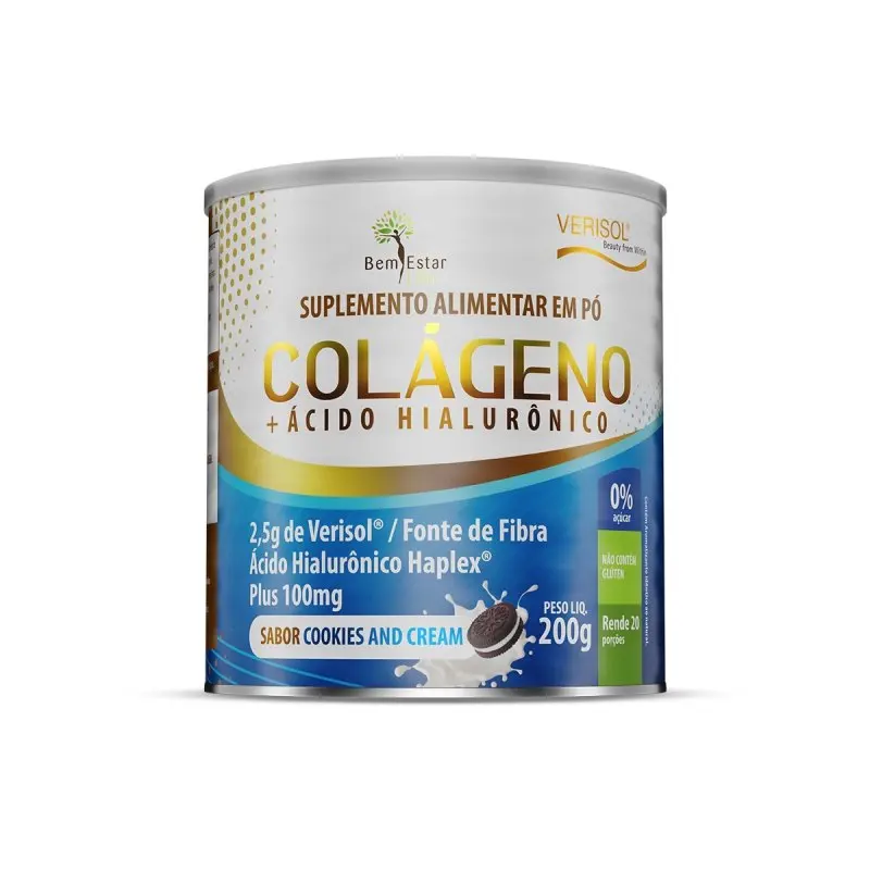 COLÁGENO VERISOL COM ÁCIDO HIALURÔNICO 200G. - SABOR COOKIES  CREAM