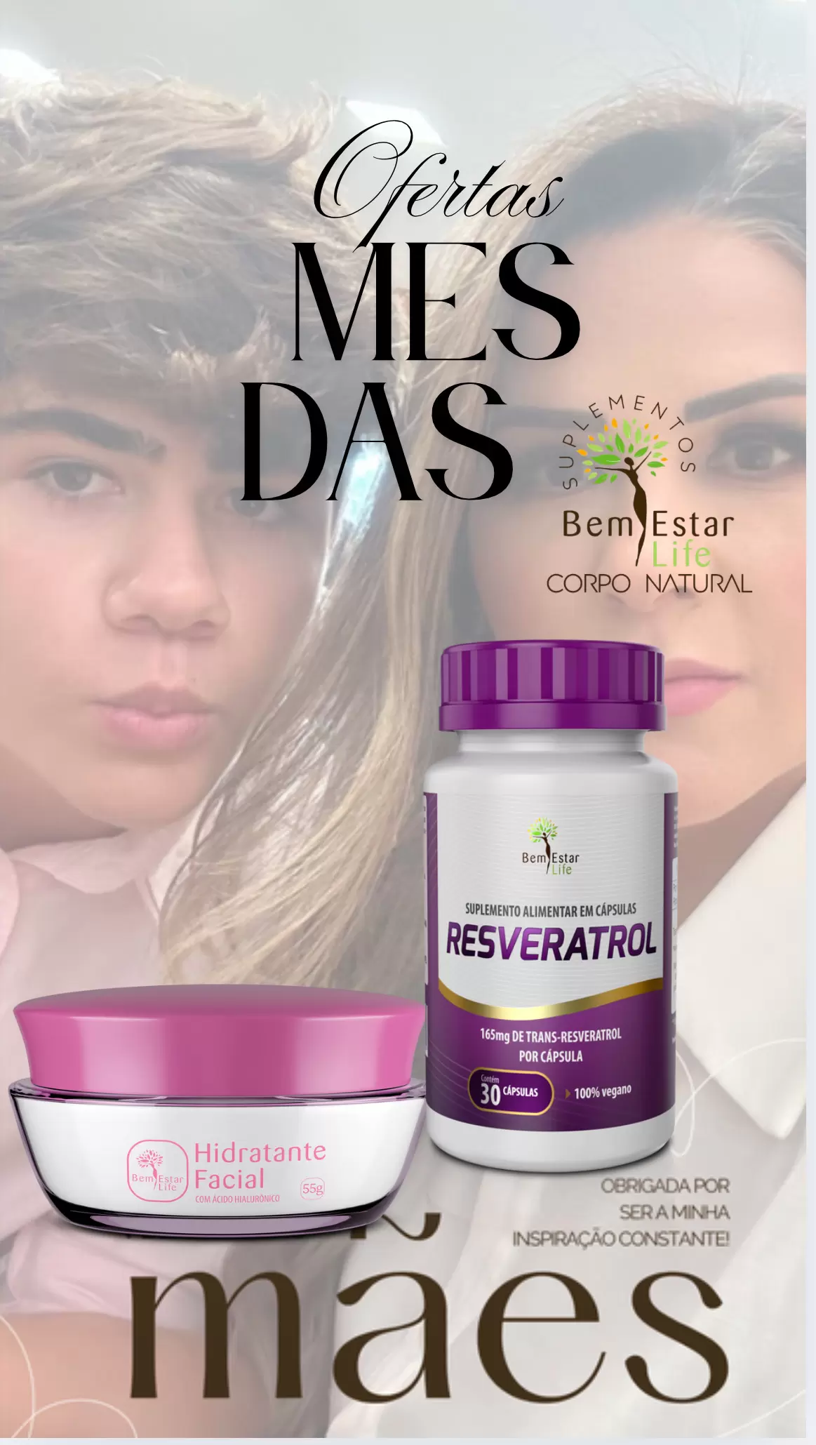 OFERTAS MAIO- COMPRANDO HIDRATANTE FACIAL COM ÁCIDO HIALURONICO ( QUEIMA LOTE 50% DESCONTO NO RESVERATROL