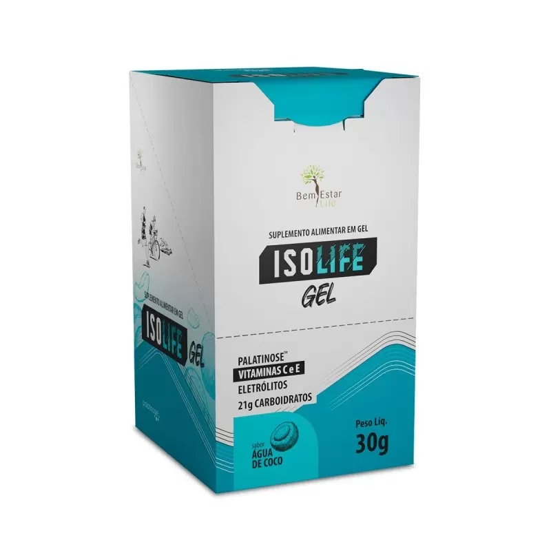 ISOLIFE GEL COM VITAMINAS C e E - 10 SACHE SABOR AGUA DE COCO 