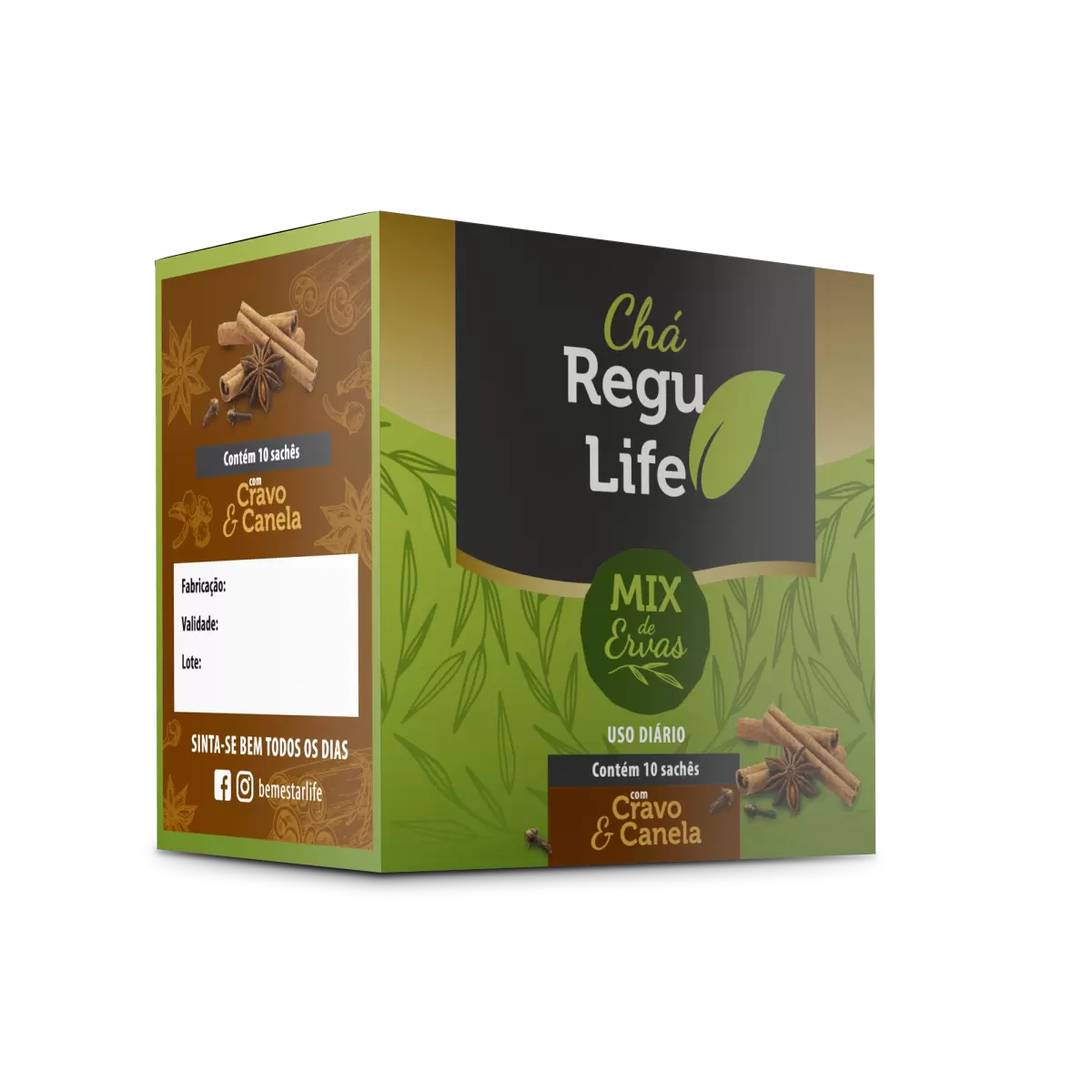 CHA REGU LIFE 10 SACHES - CRAVO E CANELA