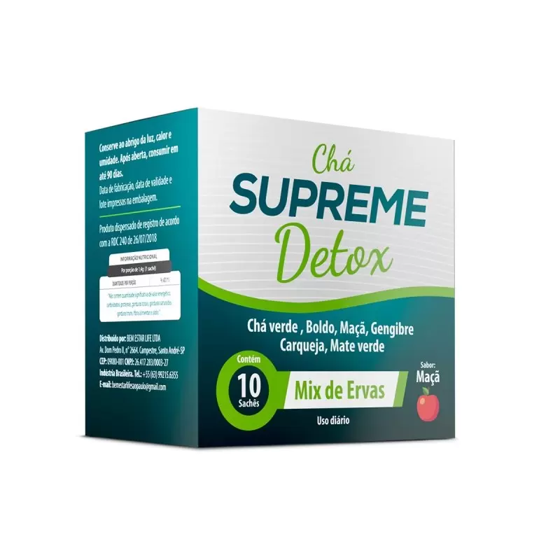 CHA SUPREME DETOX 10 SACHES- MAÇA VERDE