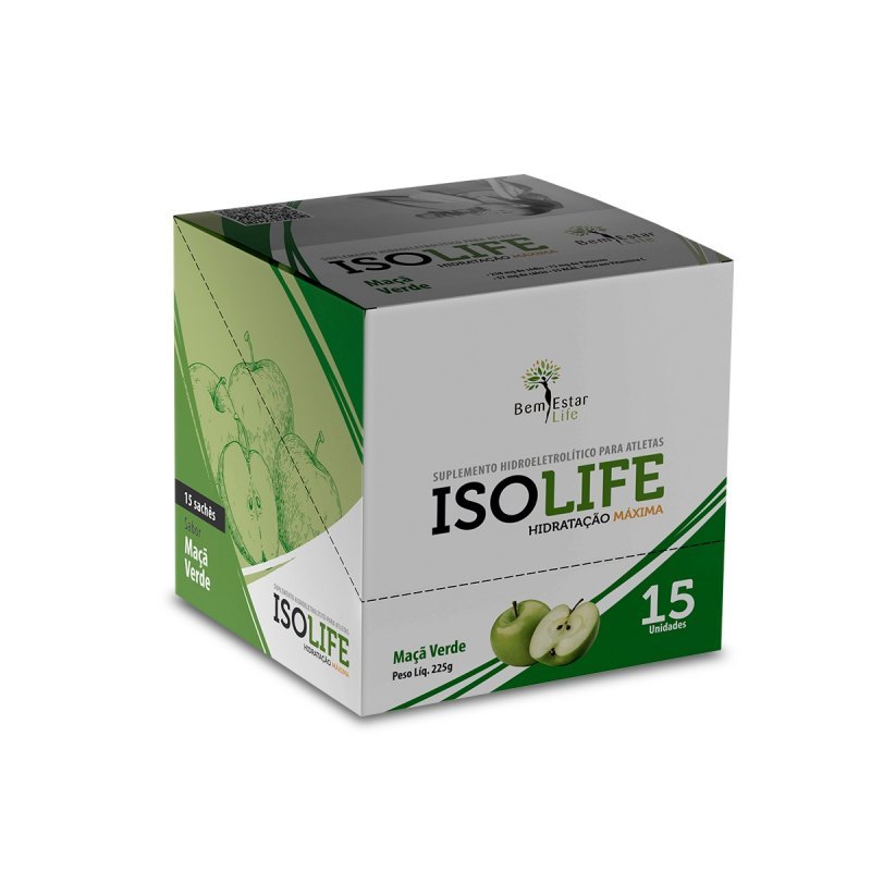 ISOLIFE ISOTONICO DE MAÇA VERDE - 15 SACHET