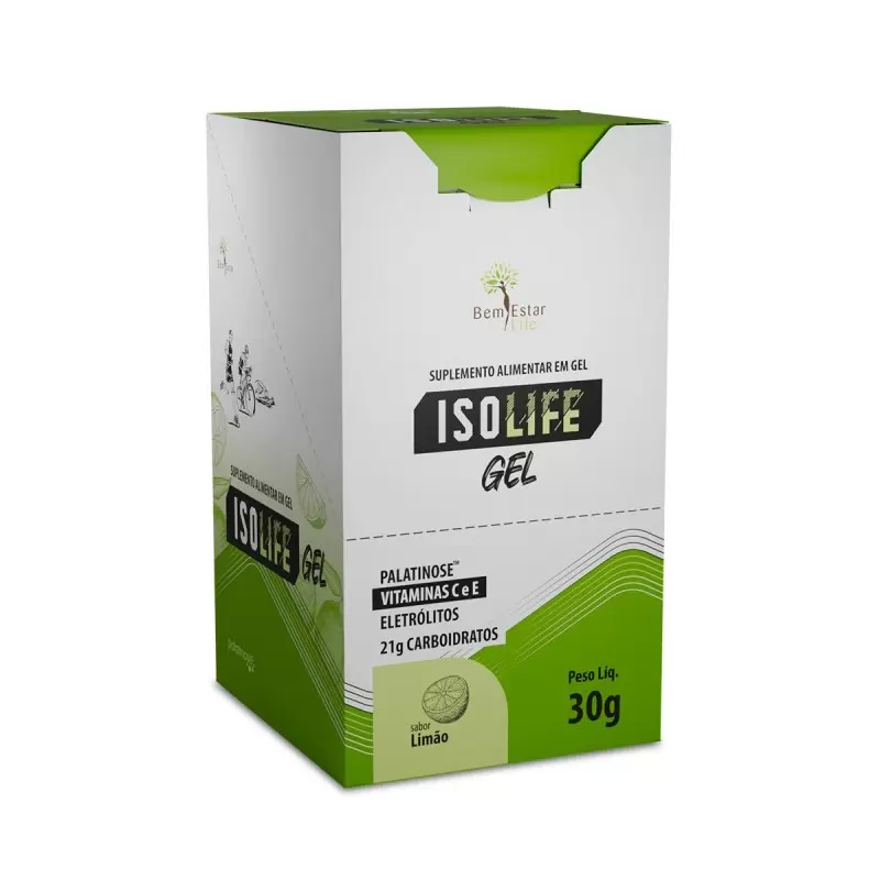 ISOLIFE GEL COM VITAMINAS C e E - 10 SACHE SABOR LIMÃO